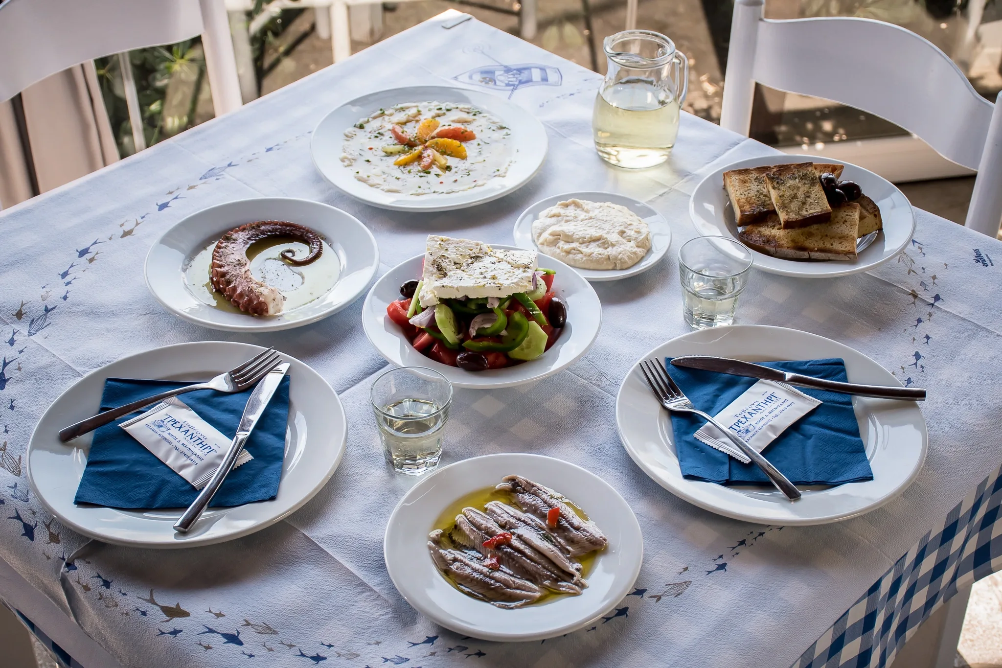 A table of meze from above