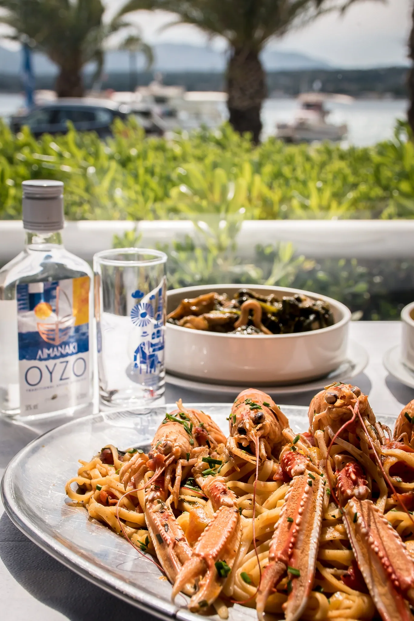 Langoustine pasta, with a view of the sea